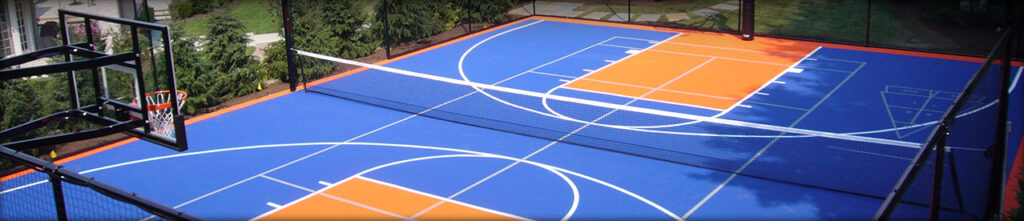 wide angle view of a multi-sport game court