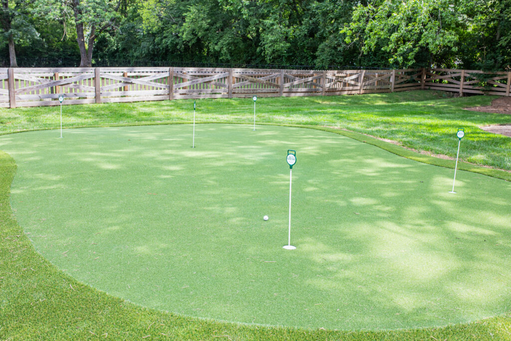 outdoor putting green with 5 different holes