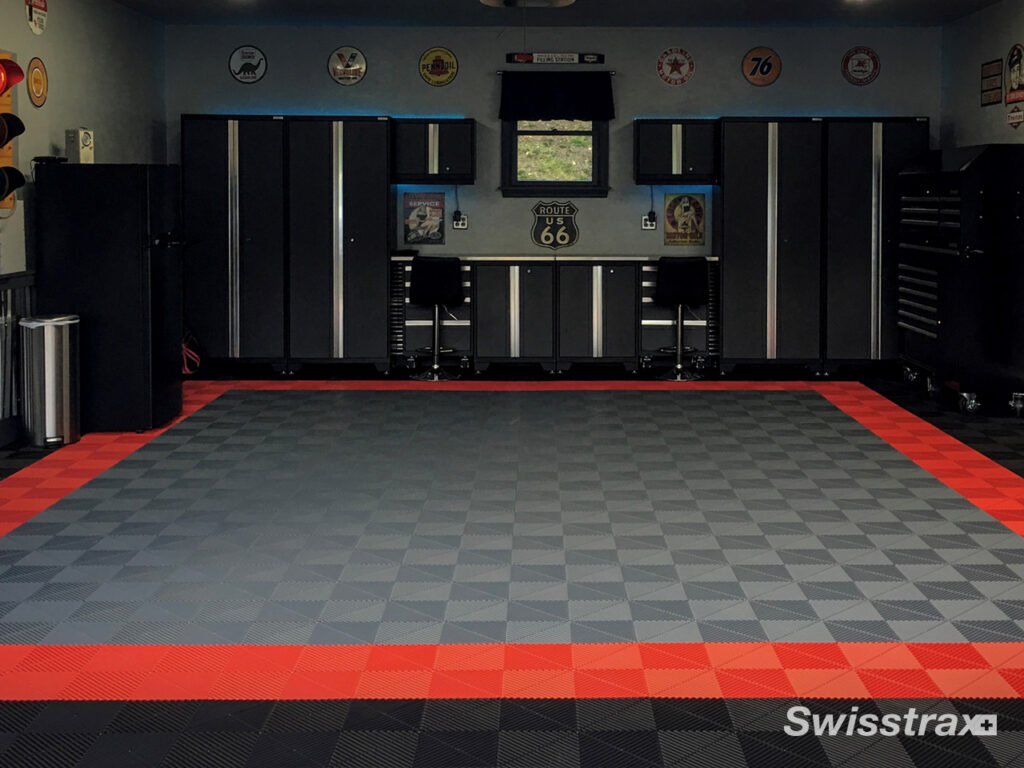 empty garage with swisstrax flooring