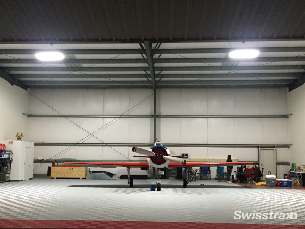 plane hangar with swisstrax flooring