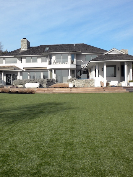 Home with artificial turf